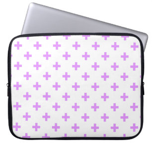 Housse Pour Ordinateur Portable Lilac polka crosses on white