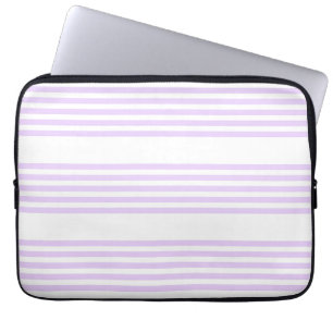 Housse Pour Ordinateur Portable Lilac violet et blanc cinq bandes motif