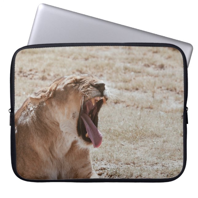 HOUSSE POUR ORDINATEUR PORTABLE LION DORMIÈRE (Devant)