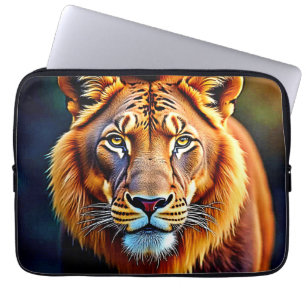 Housse Pour Ordinateur Portable Lion Majestueux : Âme du Roi Sauvage Art