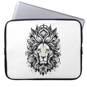 Housse Pour Ordinateur Portable Lion Wild Animal Nature Illustration Art tatouage