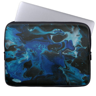 Housse Pour Ordinateur Portable Liquide psychédélique bleu foncé