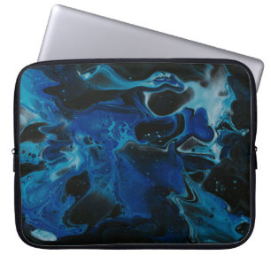 Housse Pour Ordinateur Portable Liquide psychédélique bleu foncé