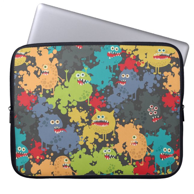 Housse Pour Ordinateur Portable Little cute funny monsters (Devant)