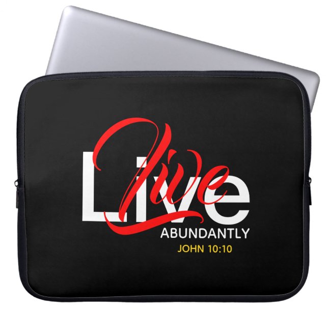 Housse Pour Ordinateur Portable Live Abondamment John 10:10 Écriture (Devant)