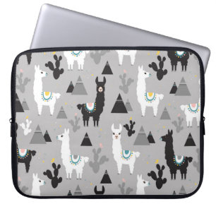 Housse Pour Ordinateur Portable Llama cactus montagnes, motif sans soudure.