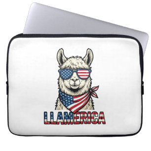 Housse Pour Ordinateur Portable Llamerica Lama Patriotique Design Vector Vintage_1