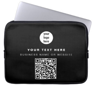 Housse Pour Ordinateur Portable Logo d'entreprise de code QR Moderne minimaliste
