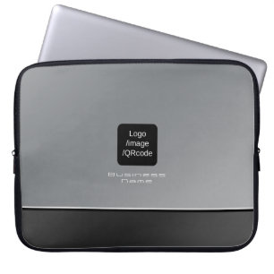 Housse Pour Ordinateur Portable Logo d'entreprise moderne et chic Noir Argent