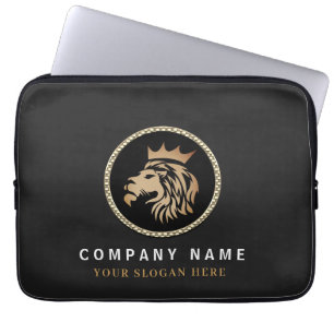 Housse Pour Ordinateur Portable Logo Professionnel Élégant Gold Lion