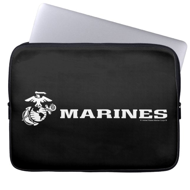 Housse Pour Ordinateur Portable Logo USMC - Blanc (Devant)