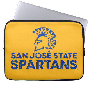 Housse Pour Ordinateur Portable Logo Wordmark en détresse des Spartans de San Jose