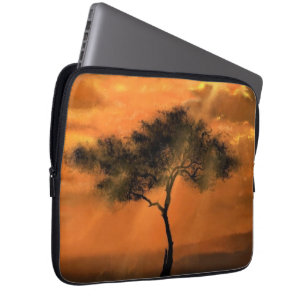 Housse Pour Ordinateur Portable Lonely Tree Sunbeams - Peinture
