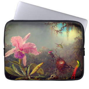 Housse Pour Ordinateur Portable L'orchidée de Cattleya et trois colibris Heade