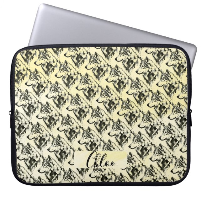 Housse Pour Ordinateur Portable Loup (Devant)