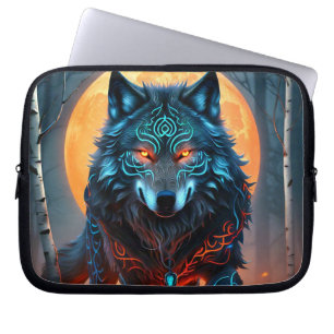 Housse Pour Ordinateur Portable Loup bleu celtique