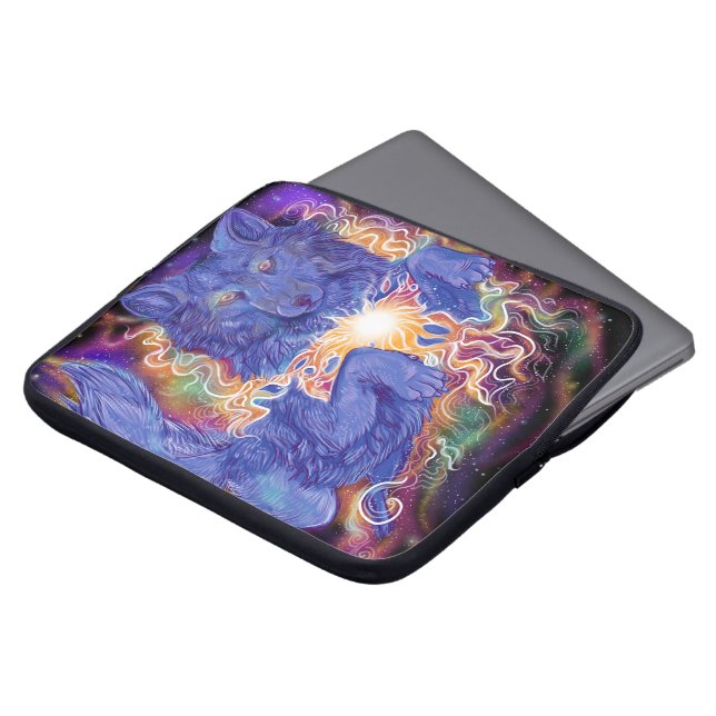 Housse Pour Ordinateur Portable Loup cosmique (Devant haut)