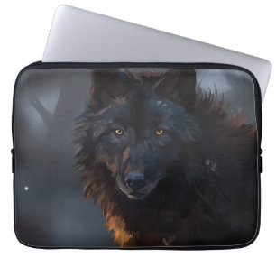 Housse Pour Ordinateur Portable Loup noir