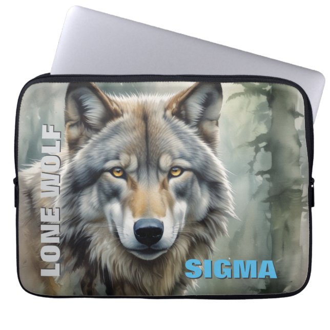 Housse Pour Ordinateur Portable Loup solitaire masculin de Sigma (Devant)