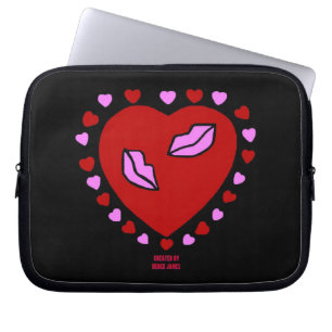 Housse Pour Ordinateur Portable Lovely Heart Kisses Neoprène Manche Ordinateur Por