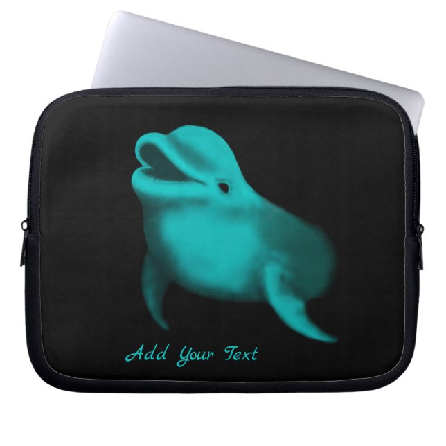 Housse Pour Ordinateur Portable Lucky Dolphin - Ajouter votre texte (Devant)