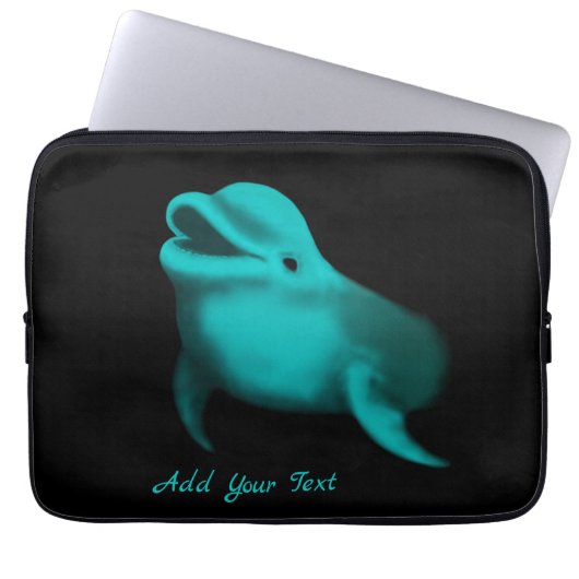 Housse Pour Ordinateur Portable Lucky Dolphin - Ajouter votre texte (Devant)