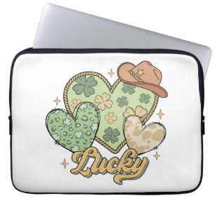 Housse Pour Ordinateur Portable Lucky Western Jour de la Saint Patrick Shamrock de