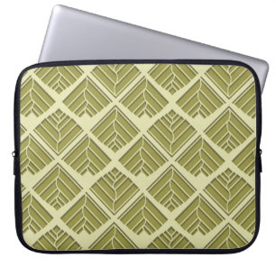 Housse Pour Ordinateur Portable Lumière Motif carré feuille or Lime