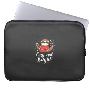 Housse Pour Ordinateur Portable Lumières de Noël Paresseux Cosy et Brillantes (4)