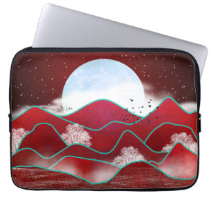 Housse Pour Ordinateur Portable Lune rouge