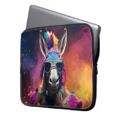 Housse Pour Ordinateur Portable Lunettes bleues Funky Donkey (devant gauche)