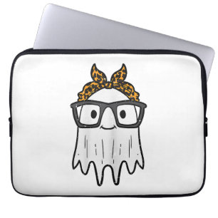 Housse Pour Ordinateur Portable Lunettes de fantôme Halloween Mignonnes