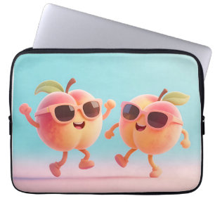 Housse Pour Ordinateur Portable Lunettes de soleil de pêches dansantes