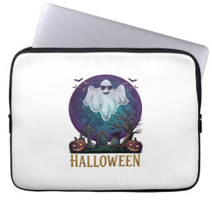 Housse Pour Ordinateur Portable Lunettes de soleil fantôme Halloween Violet Lune C