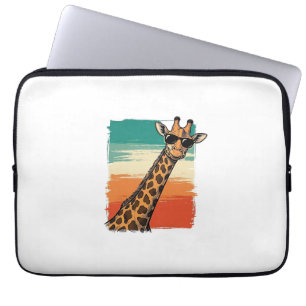 Housse Pour Ordinateur Portable Lunettes de soleil girafe Cool T-shirt vintage cou