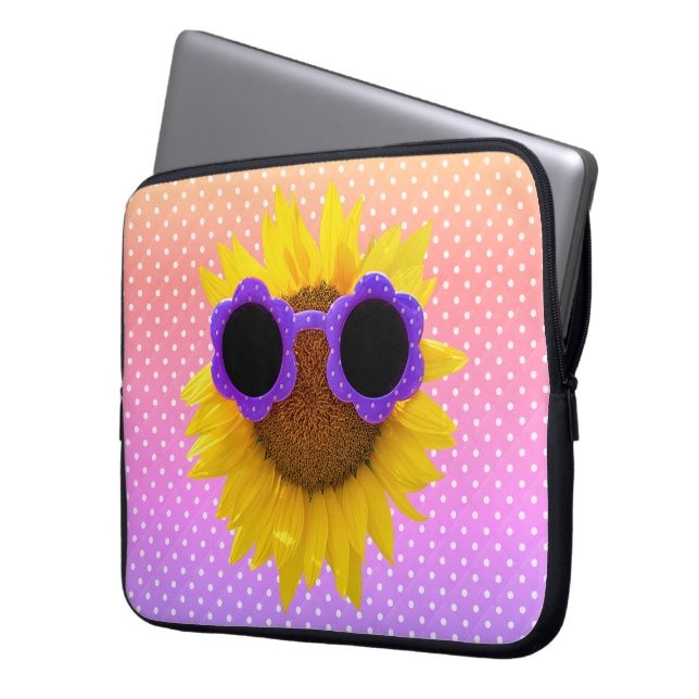 Housse Pour Ordinateur Portable Lunettes De Soleil Sur Tournesol (devant gauche)