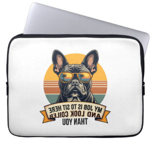 Housse Pour Ordinateur Portable Lunettes de soleil Vintage French Bulldog Mon trav