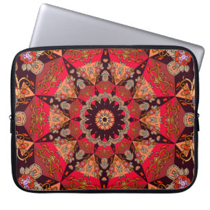 Housse Pour Ordinateur Portable Luxueux mandala sans couture, starry floral.