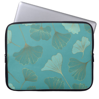 Housse Pour Ordinateur Portable Luxueux or Ginkgo, papier peint vintage.