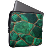 Housse Pour Ordinateur Portable Luxury Emerald Malachite Green Marble Abstract (Devant droit)