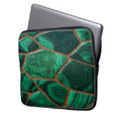 Housse Pour Ordinateur Portable Luxury Emerald Malachite Green Marble Abstract (devant gauche)