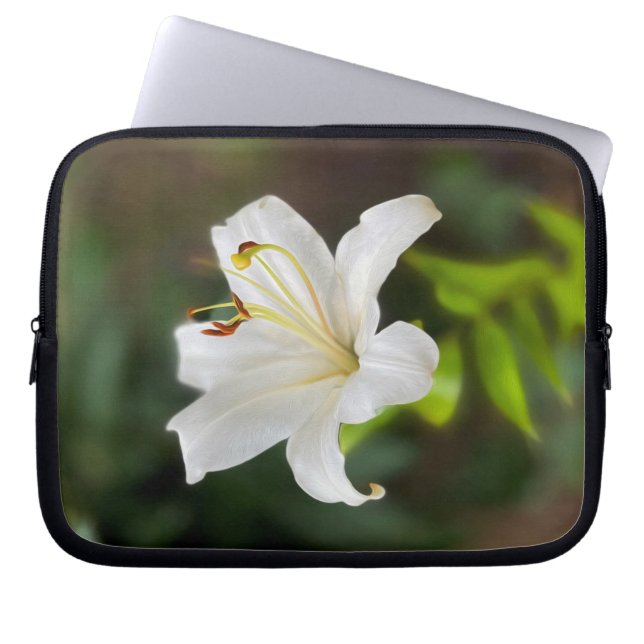 Housse Pour Ordinateur Portable Lys blanc crépusculaire (Devant)