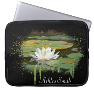Housse Pour Ordinateur Portable Lys d'eau blanche Abstrait