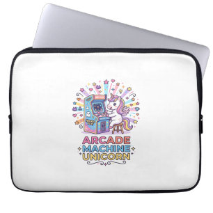 Housse Pour Ordinateur Portable Machine de jeux vidéo licorne Art POD Licorne Impr