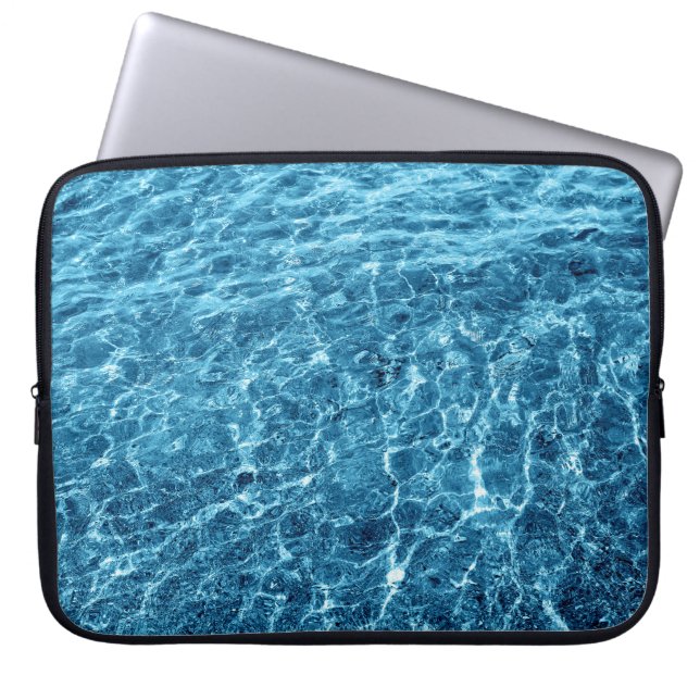 Housse Pour Ordinateur Portable Macro Bubbling Blue Sea Photo (Devant)