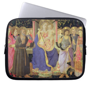 Housse Pour Ordinateur Portable Madonna et enfant couronnés avec des saints