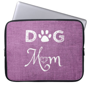 Housse Pour Ordinateur Portable Magenta Burlap Chien Maman Manche Ordinateur Porta