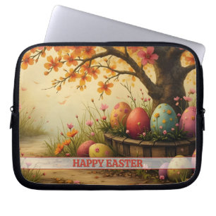 Housse Pour Ordinateur Portable Magie de fleurs printanières avec Splendor d'oeufs