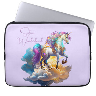 Housse Pour Ordinateur Portable Magique Unicorne Imaginaire nuages beau Anniversai