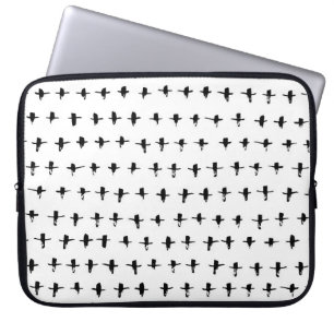 Housse Pour Ordinateur Portable Main de croix noires dessinée géométrique